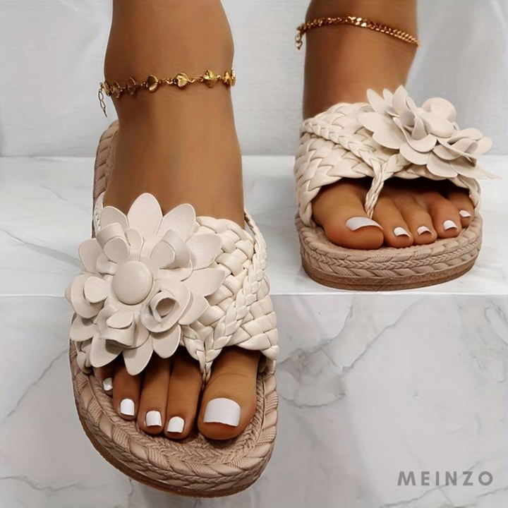 Echoarchiv | Damen-Sandalen mit Offener Zehenspitze und Eleganten Geflochtenen Riemen