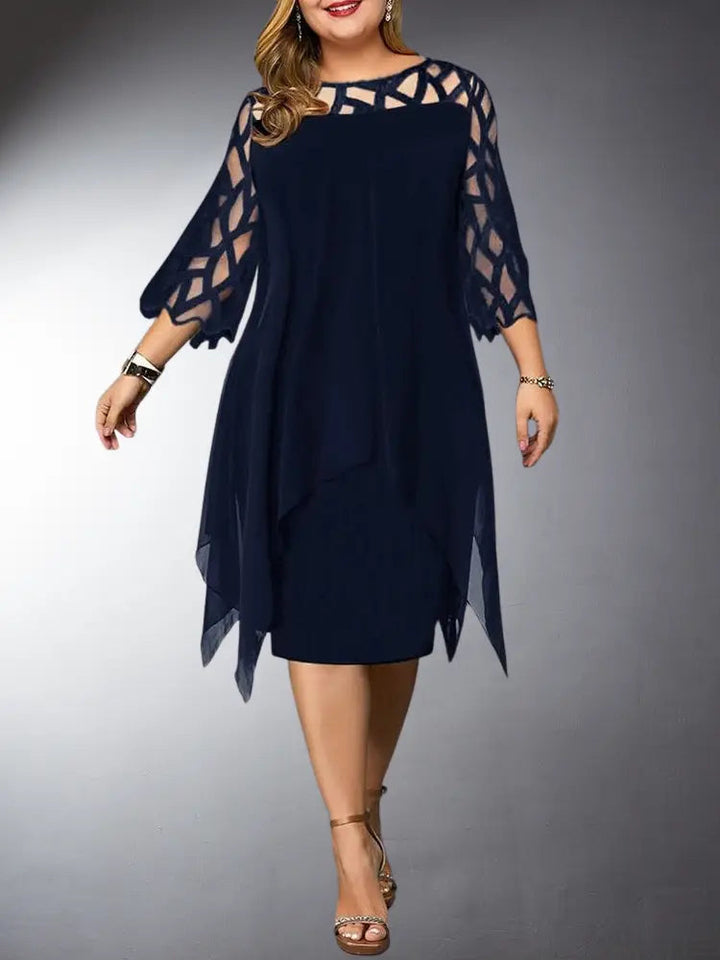 Echoarchiv | Elegantes Plus Size Spitzen-Midi-Kleid