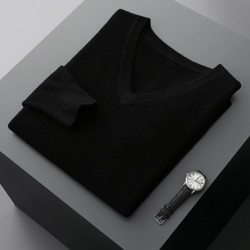 Echoarchiv | Pullover Herren, V-ausschnitt, Weiches Strickmaterial