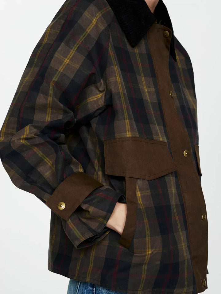 Echoarchiv | Trendy Damen Karomuster Zip-Up Jacke