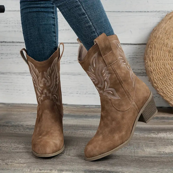 Echoarchiv | Stilvolle Leder-Cowboy Damen Stiefel