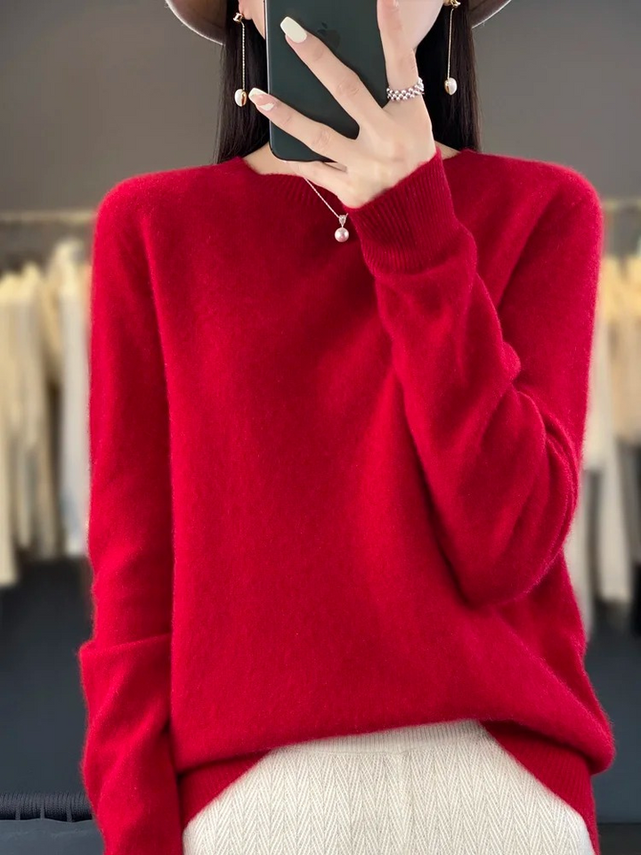 Echoarchiv | Pullover Damen Runder Ausschnitt Weicher und Eleganter Strickpullover