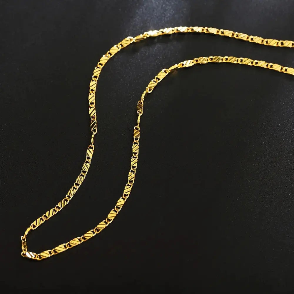 Echoarchiv | 18k Goldene Kette 2mm 925 Sterling Silberkette
