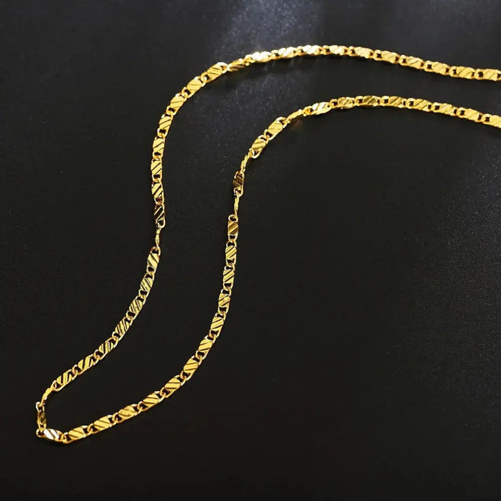Echoarchiv | 18k Goldene Kette 2mm 925 Sterling Silberkette