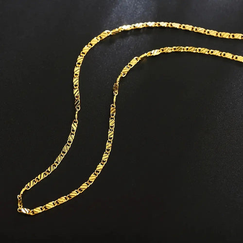 Echoarchiv | 18k Goldene Kette 2mm 925 Sterling Silberkette