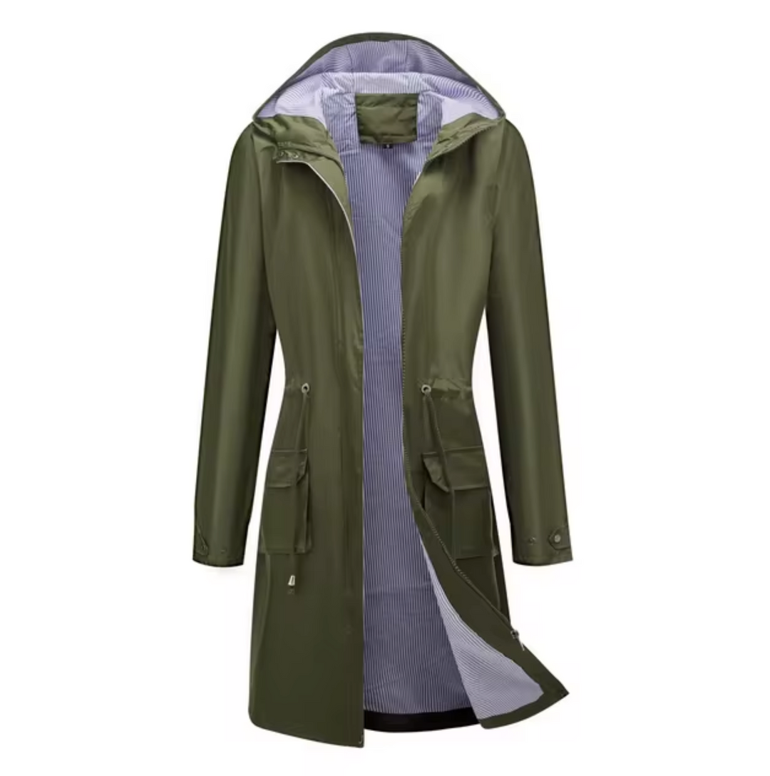 Echoarchiv | Lange Wasserdichte Jacke mit Kapuze für Damen