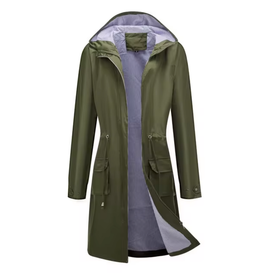 Lange Wasserdichte Jacke mit Kapuze für Damen – Montévia