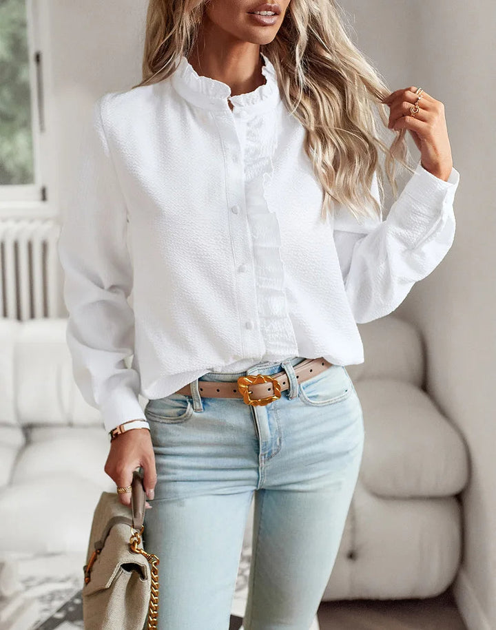 Echoarchiv | Bluse mit Rüschendetails Leicht und Stilvoll Femininer Touch