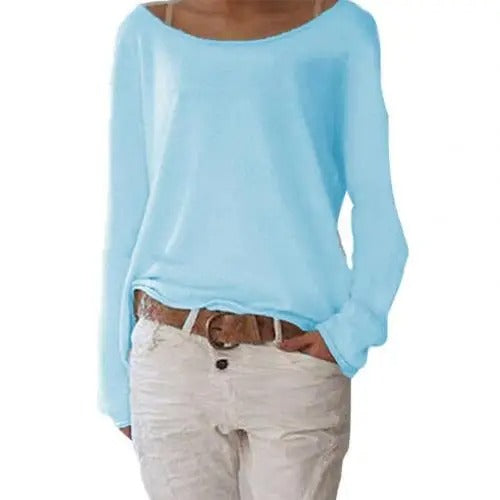 Echoarchiv | Locker Gestricktes Damen Langarmshirt