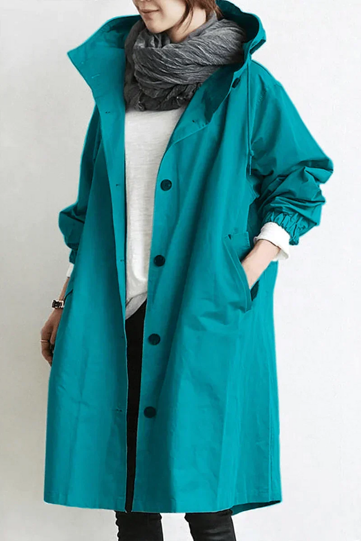 Damen Windbreaker Mantel mit Kapuze – Célinea