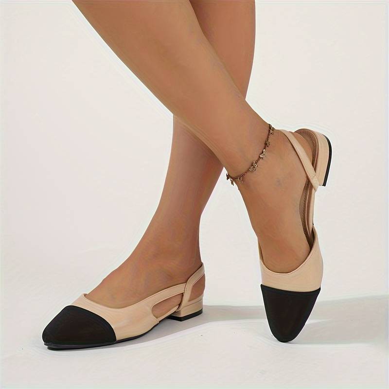 Echoarchiv | Slingback Ballerinas In Beige & Schwarz Klassischer Chic