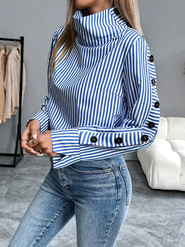 Echoarchiv | Stylische Gestreifte Bluse Aus Baumwolle