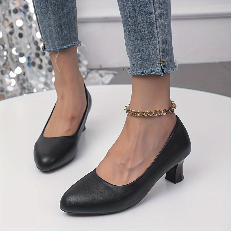 Echoarchiv | Stilvolle Damen Pumps mit Spitzem Zeh und Blockabsatz