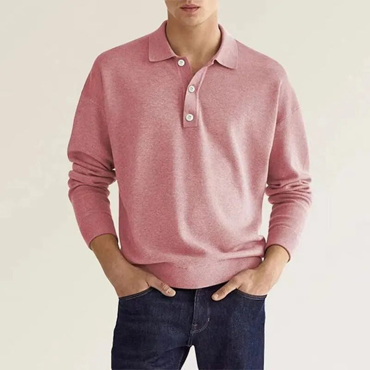 Handgefertigtes Poloshirt mit langen Ärmeln – Cavello