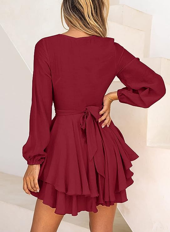 Echoarchiv | Gwen Kleid mit V-Ausschnitt und Laternenärmeln