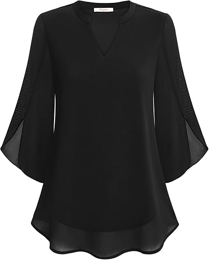 Echoarchiv | Doppelter Schichten Chiffon-Bluse