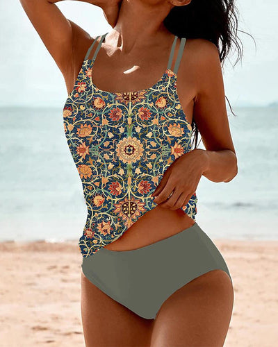 Echoarchiv | Bedruckter Tankini mit Doppelten Trägern