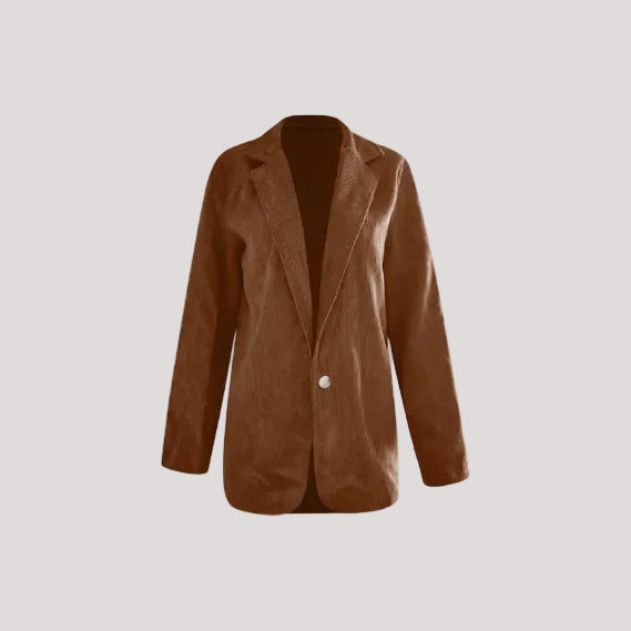 Damen Strukturierter Cord-Blazer mit eleganten Knopfdetails – Valéne