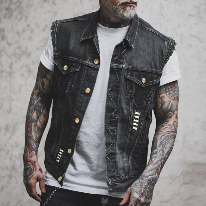 Echoarchiv Stylische Denim Weste für Herren