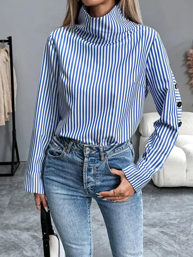 Echoarchiv | Stylische Gestreifte Bluse Aus Baumwolle