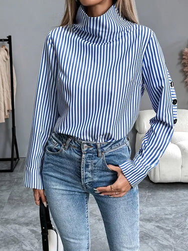 Echoarchiv | Stylische Gestreifte Bluse Aus Baumwolle