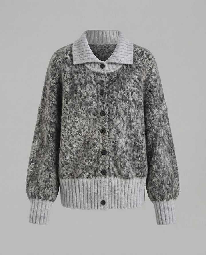 Damen Grobgestrickte Oversize-Knopfjacke aus Mohair-Optik Echo Archiv