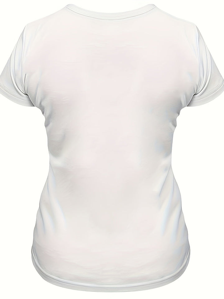 Echoarchiv | Damen T-Shirt Sommershirt mit Hühnerdruck, Rundhalsausschnitt, Kurze Ärmel, Lässig und Komfortabel