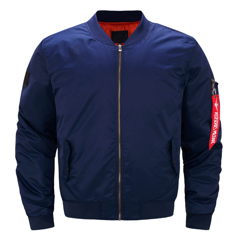 Men's padded bomber jacket with contrast quilted lining sleeve zip utility pocket and ribbed trims – Brevano