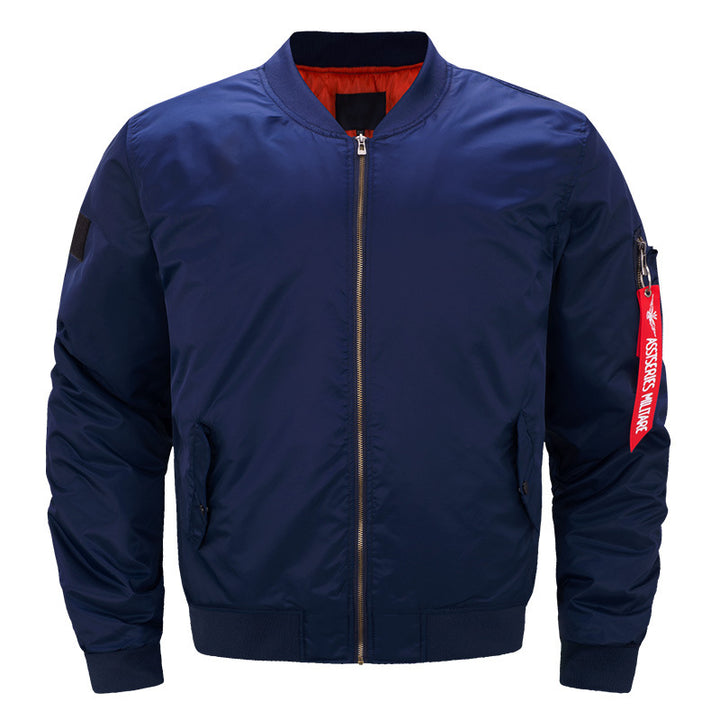 Men's padded bomber jacket with contrast quilted lining sleeve zip utility pocket and ribbed trims – Brevano