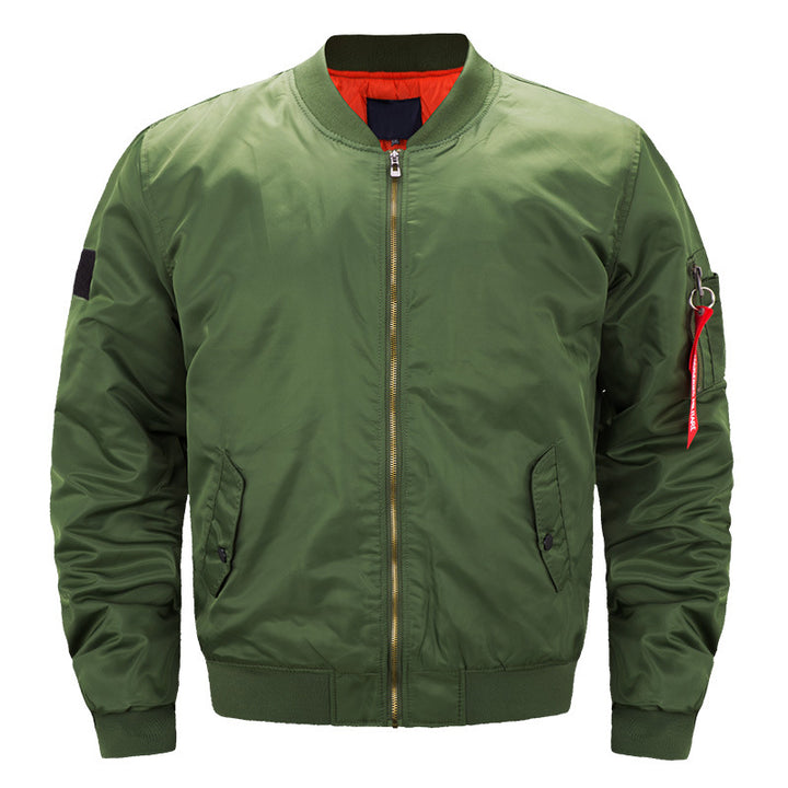 Men's padded bomber jacket with contrast quilted lining sleeve zip utility pocket and ribbed trims – Brevano