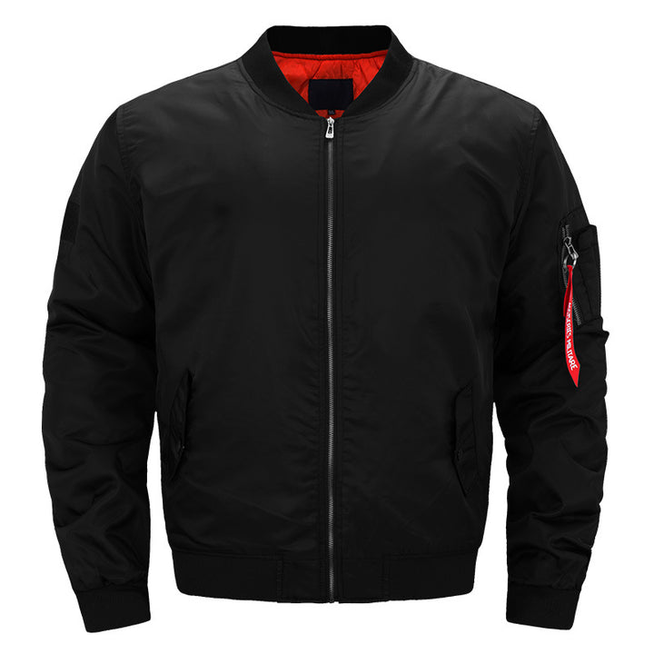 Men's padded bomber jacket with contrast quilted lining sleeve zip utility pocket and ribbed trims – Brevano