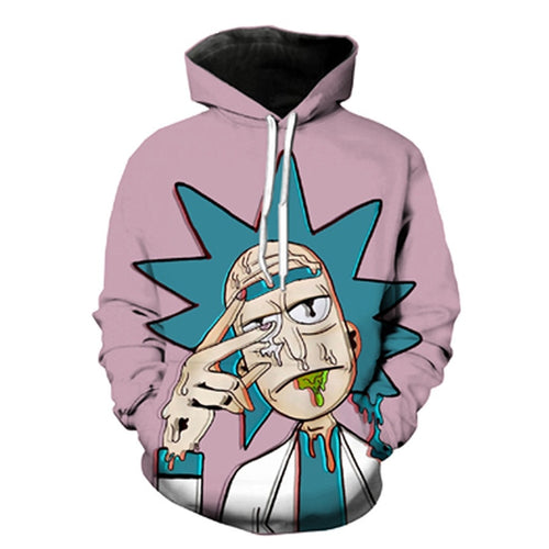 Unisex Kapuzenpullover mit großflächigem Cartoon-Print, tropfender Grafik & Kängurutasche – Auréline