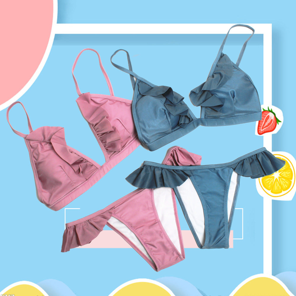Damen Rüschenschnitt Triangel-Bikini Echo Archiv