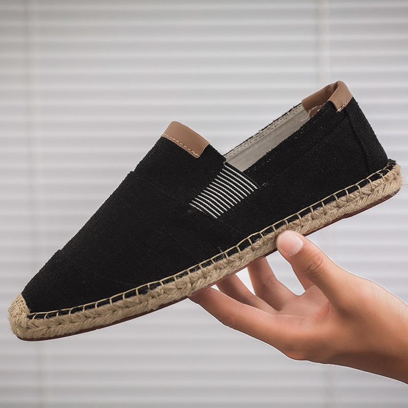 Echoarchiv | Boss Stilvolle Handgemachte Leinwandstrohschuhe Sommer-Chic