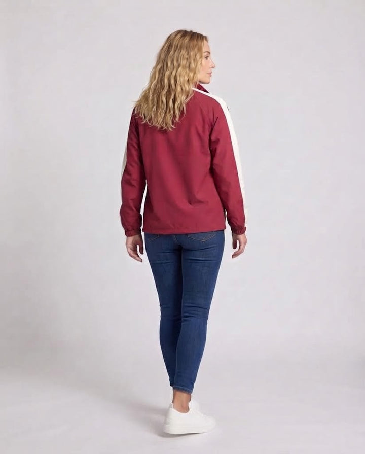 Unisex Wende-Übergrößen-Windbreaker mit Stehkragen, Kontrastdetails und Kordelzugsaum Echoarchiv