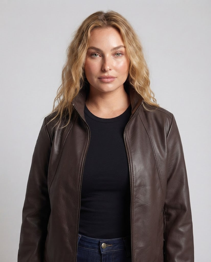 Damen Modische Kunstlederjacke Echo Archiv