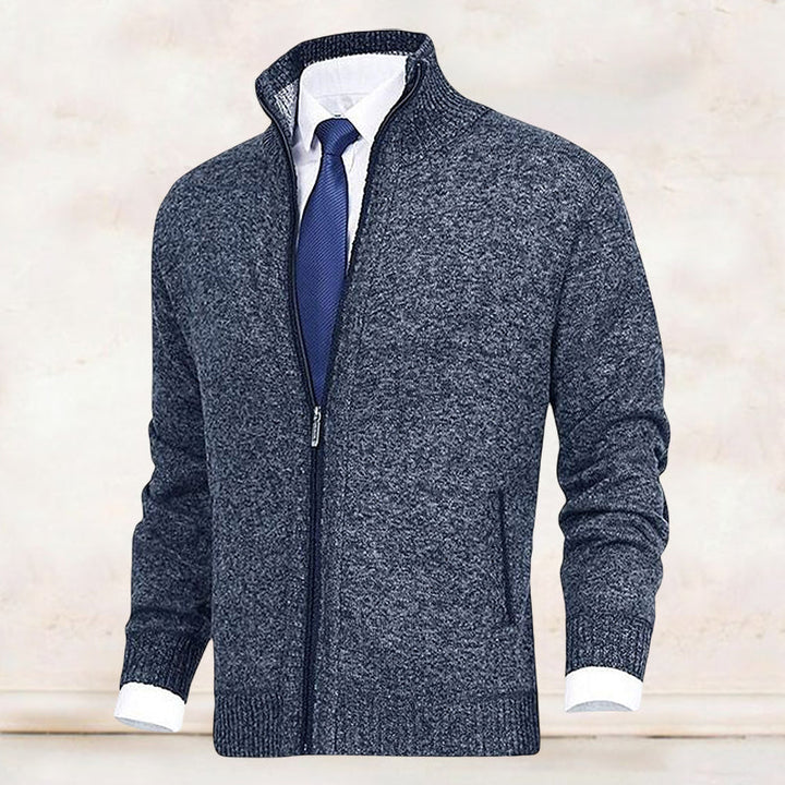 Echoarchiv | Strickjacke mit Stehkragen und Reißverschluss