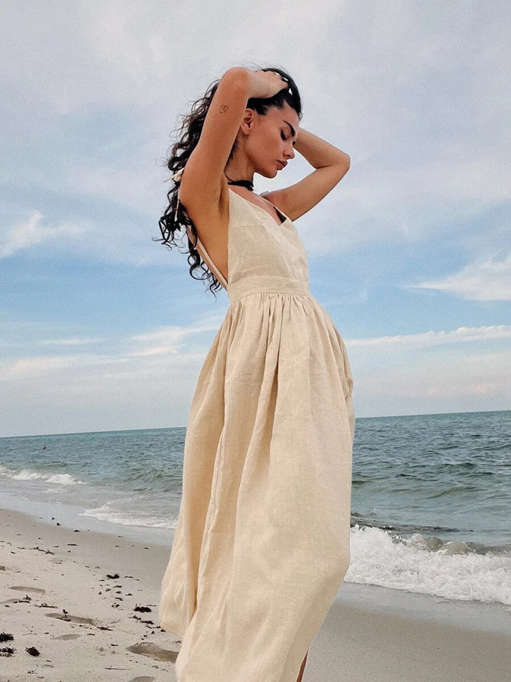 Echoarchiv | Atmungsaktives Sommerkleid Aus Leinen für Damen
