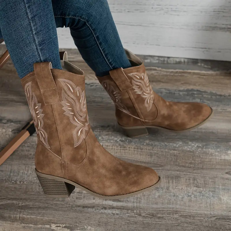 Echoarchiv | Stilvolle Leder-Cowboy Damen Stiefel