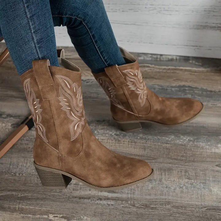 Echoarchiv | Stilvolle Leder-Cowboy Damen Stiefel