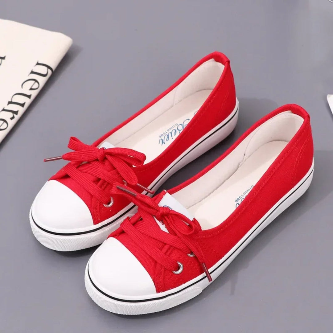 Echoarchiv | Rote Farbe Schleife Schnürsenkel Canvas Schuhe