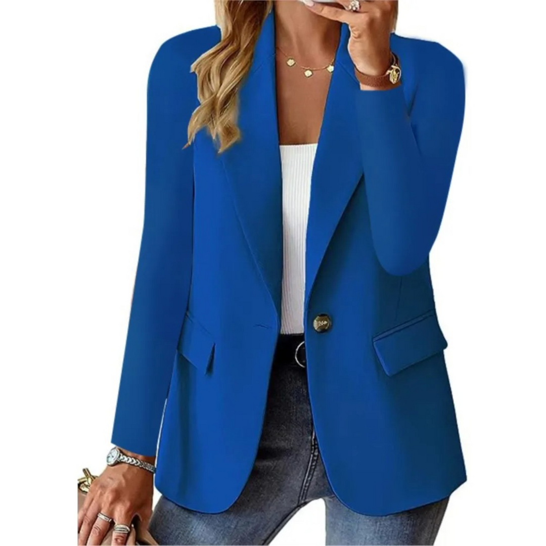 Echoarchiv | Solider Damen-Blazer mit Langen Ärmeln und Schmaler Taschenschnalle