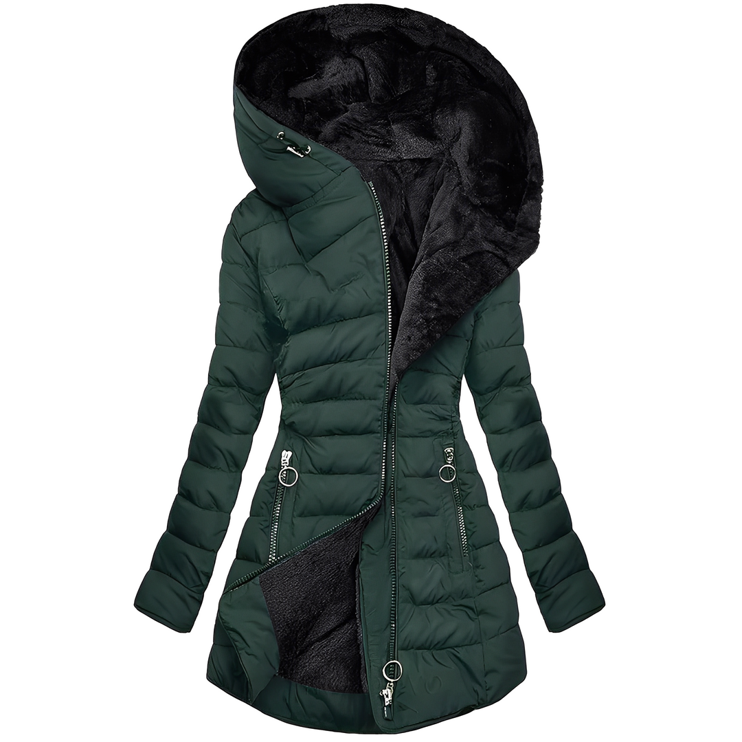 Echoarchiv | Echoarchivrne Damen-Winterjacke mit Kapuze