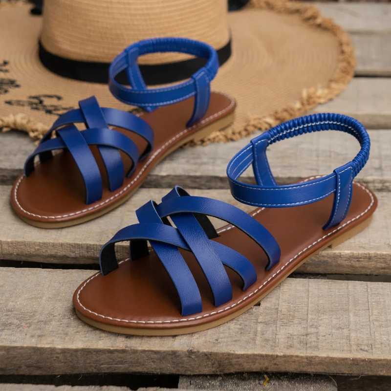 Echoarchiv | Elegante Leder Damen Sandalen Flacher Schuh