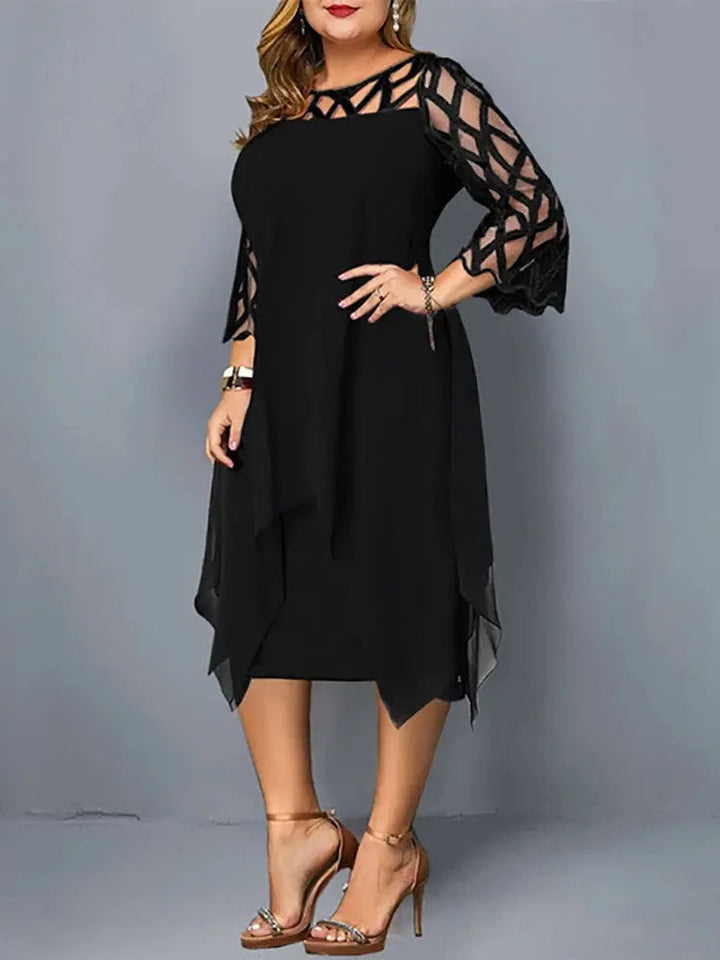 Echoarchiv | Elegantes Plus Size Spitzen-Midi-Kleid