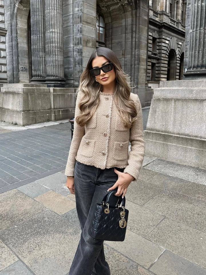 Echoarchiv | Elegante Tweed Cropped Jacke