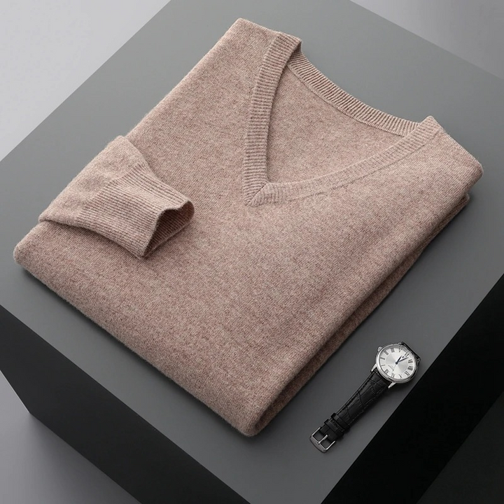 Echoarchiv | Pullover Herren, V-ausschnitt, Weiches Strickmaterial