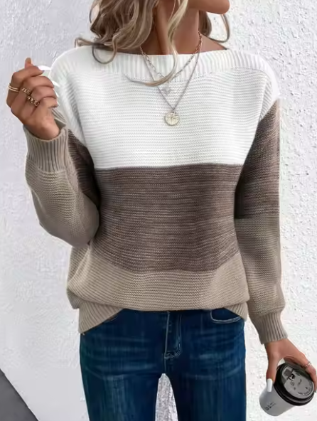 Echoarchiv | Elegante Dreifarbige Patchwork-Pullover