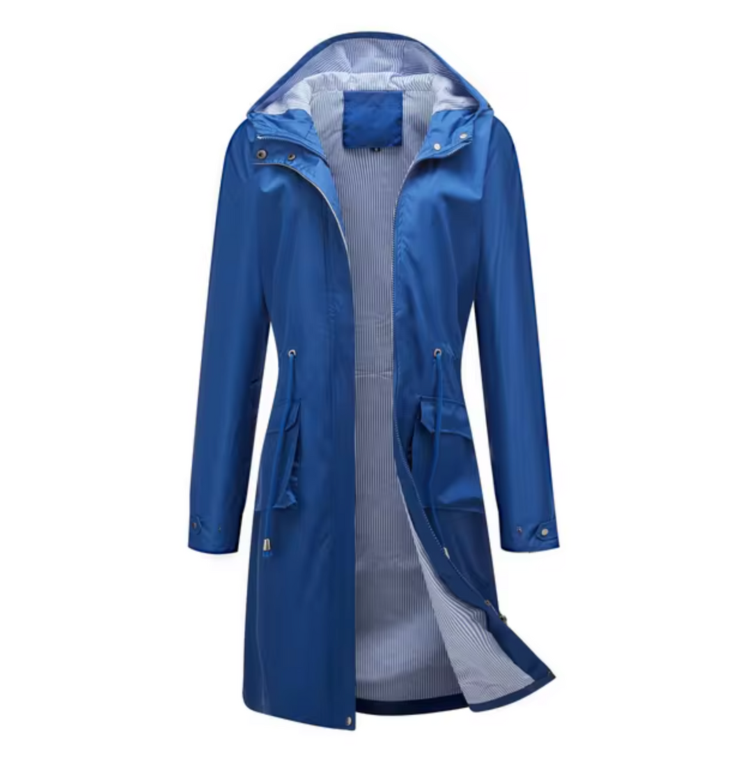 Echoarchiv | Lange Wasserdichte Jacke mit Kapuze für Damen