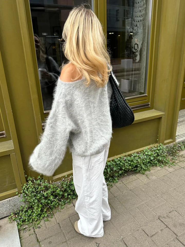 Damen Mohair-Mix Pullover mit Weichem Stoff & Oversized-Ärmeln | Echoarchiv